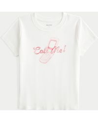 Hollister - Call Me Graphic Baby Tee - Lyst