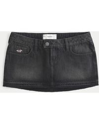Hollister - Ultra Low-rise Denim Micro Mini Skort - Lyst