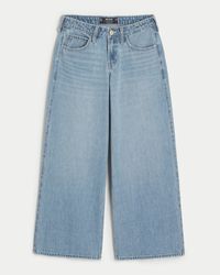 Hollister - Low Rise Super Baggy-Jeans in heller Waschung - Lyst