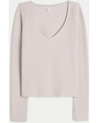 Hollister - Gilly Hicks Always Cozy Waffle V-neck Long-sleeve Top - Lyst