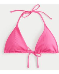 Hollister - Ribbed Multi-way Triangle Bikini Top - Lyst