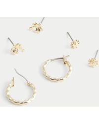 Hollister - Palm Tree Stud & Hoop Earring 3-pack - Lyst