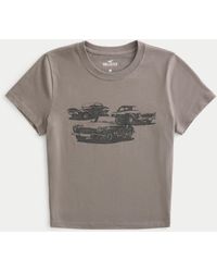 Hollister - Vintage Car Graphic Baby Tee - Lyst