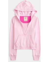 Hollister - Easy V-neck Hoodie - Lyst