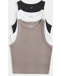 Hollister - Ribbed High-neck Tank 3-pack - Lyst