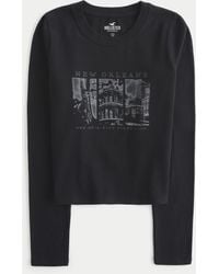 Hollister - Long-sleeve New Orleans Graphic Baby Tee - Lyst