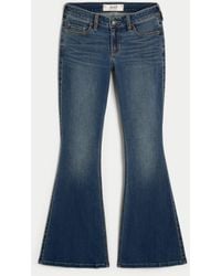 Hollister - Low-rise Medium Wash Flare Jeans - Lyst