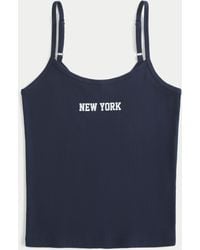 Hollister - Ribbed New York Graphic Tank - Lyst