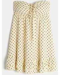 Hollister - Strapless Babydoll Mini Dress - Lyst
