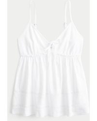 Hollister - Tie-front Babydoll Top - Lyst