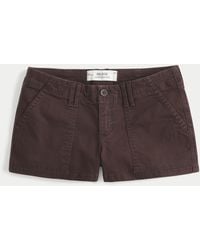 Hollister - Low-rise Twill Shortie Shorts - Lyst