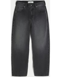 Hollister - Washed Black Logo Graphic Skater Baggy Jeans - Lyst