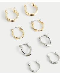 Hollister - Classic 4-pack Hoop Earrings - Lyst