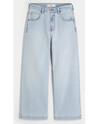 Hollister - Light Wash New York Graphic Super Baggy Jeans - Lyst