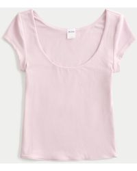 Hollister - Must-have Basics Scoop/crew T-shirt - Lyst