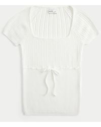Hollister - Short-sleeve Square Neck Sweater - Lyst