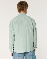 Hollister - Leinenhemd mit Knopfverschluss vorne - Lyst