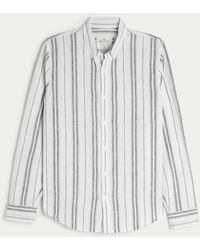 Hollister - Langärmliges Hemd aus Leinenmischung mit Knopfverschluss - Lyst