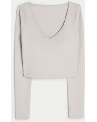 Hollister - Gilly Hicks Active Recharge Long-sleeve Plunge Top - Lyst