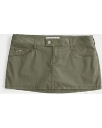 Hollister - Ultra Low-rise Twill Icon Micro Mini Skort - Lyst