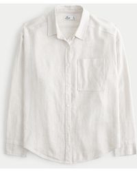 Hollister - Oversized Linen Blend Shirt - Lyst