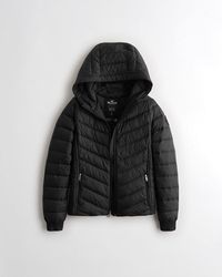 hollister yellow puffer jacket