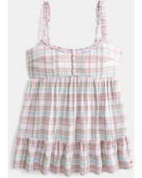 Hollister - Longline Ruffle Icon Tunic Babydoll Top - Lyst