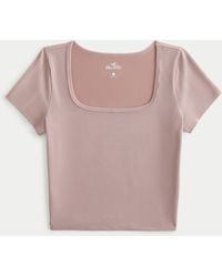 Hollister - Ribbed Seamless Fabric Square-neck Top - Lyst