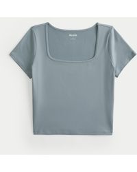 Hollister - Soft Stretch Seamless Fabric Square Neck Baby Tee - Lyst