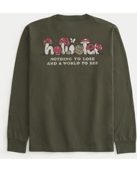 Hollister - Relaxed Long-sleeve Mushroom Logo Graphic Tee - Lyst