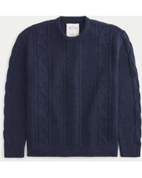 Hollister - Cable-knit Crew Sweater - Lyst