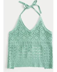 Hollister - Crochet-style Halter Tank - Lyst