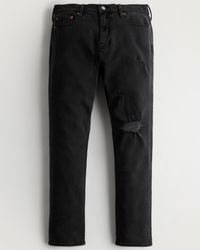 Hollister Slim Jeans im Stil der 90iger mit schwarzer Rinse-Waschung und Rissen