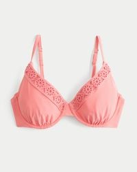 Hollister - Curvy Crochet-style Trim Underwire Bikini Top - Lyst
