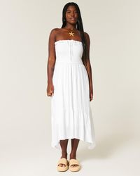 Hollister Strapless Embroidered Maxi Dress in Blue | Lyst UK Hollister Strapless Embroidered Maxi Dress in Blue | Lyst UK