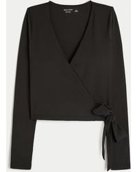 Hollister - Gilly Hicks Active Recharge Long-sleeve Wrap Top - Lyst