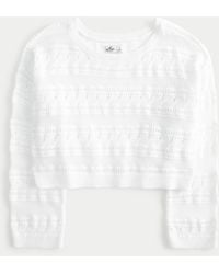 Hollister - Unkomplizierter Pullover im Häkel-Style mit Rundhalsausschnitt - Lyst