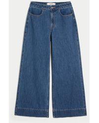 Hollister - Ultra High-rise Medium Wash Wide-leg Jeans - Lyst