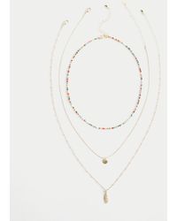 Hollister - Feather Necklace 3-pack - Lyst