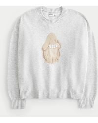 Hollister - Fy Cloud-Pullover mit Rundhalsausschnitt und Häschenmotiv - Lyst