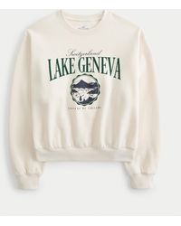 Hollister - Easy Lake Geneva Switzerland Graphic Crew Sweatshirt - Lyst