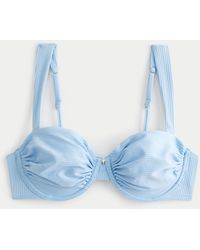 Hollister - Ribbed Ruched Balconette Bikini Top - Lyst