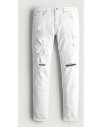Hollister Weiße Skinny Jeans mit Rissen