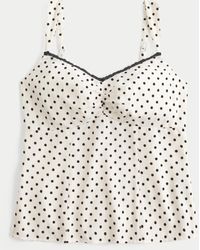Hollister - Lace Trim Chiffon Tank - Lyst