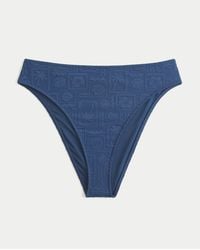 Hollister - Curvy High-waist Jacquard Cheeky Bikini Bottom - Lyst