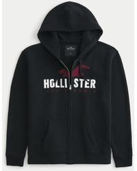 Hollister - Zip-up Logo Graphic Hoodie - Lyst