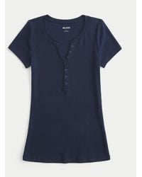 Hollister - Kurzärmliges Henley - Lyst