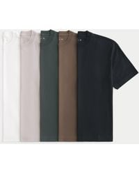 Hollister - Boxy Heavyweight Cotton Crew T-shirt 5-pack - Lyst