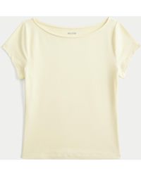 Hollister - Short-sleeve Seamless Fabric Slash-neck T-shirt - Lyst