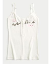 Hollister - Venice Beach Graphic Henley Cami - Lyst